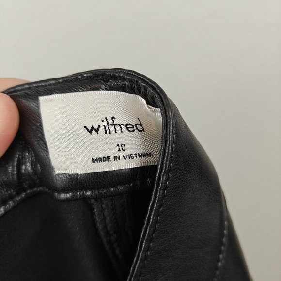 Aritzia Wilfred NWT The Melina Super High Rise Striaght Leg Leather Pants 10 - Picture 13 of 13